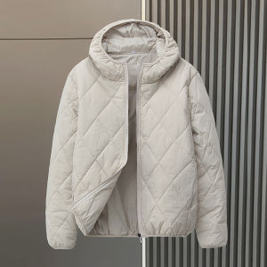 Lightweight Cotton Jacket for Men Loose Fit Hooded Warmth Youth Short Style Casual Fashion Basic Style Long Sleeve Short Coat