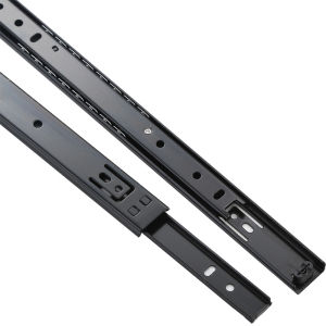 30  40 cm Hitam Rel Laci 2x Double Tarik Full Extension  Rel Double Track  Rel Laci Ball Bearing