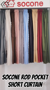 Socone Rod Pocket Short Polyester Curtain 125*125cm Home Window Decor Curtain