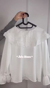 IOS SHOP JULIE BLOUSE KATUN ATASAN KOREAN STYLE KANTOR MUSLIM HIJAB LEBARAN KEKINIAN PREMIUM
