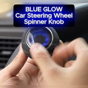 SG Seller FAST Delivery – Car Steering Wheel Spinner Knob Power Ball One-Hand Driving 360° Rotating Ball Bearing Booster Handle - Black With Blue Glow - Automotive Accessories Automobile Accessory