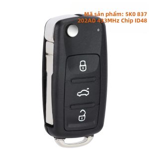Chìa Khóa Điều Khiển Từ Xa 433MHz Cho Volkswagen Golf Passat Tiguan Polo Mk6 Estate Caddy Jetta Beetle Skoda Seat Cordoba 5K0 837 202AD