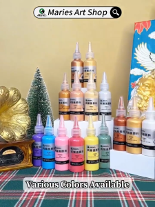 Maries Metallic Acrylic Paint 50ml Fast Drying Waterproof Pearlescent Rich Shiny Pigments DIY Painting on Wood/Gypsum/Ceramics/Glass/Metal Materials 马利珠光丙烯