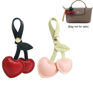 Fashion Bag Charm Accessories Handbag Pendant Cherry Creative Keychain Schoolbag Love Heart Leather Handbag Accessories