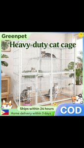 GREENPETS Heavy-duty cat cage Matibay na hawla ng pusa Big Size 4 Layer Cat House With Large Platform For Indoor&Outdoor White Cat Villa