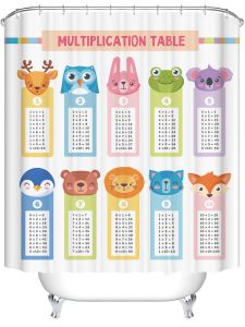 Childrens English Alphabet Bath Curtain Partition Curtain Quality Cartoon Bathing Curtain Primary School Student English Enlightenment