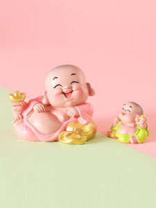 Miaogongfang Maitreya Buddha Ornaments Car Cute Healing Smiling Buddha Desk Home Wine Cabinet Decorations Little Monk