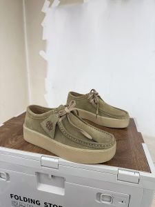 Mens Low-Top Martin Boots Fall New Style Faux Suede Thick Bottom Retro Slip-On Casual Leather Shoes Kangaroo Shoes