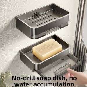 Wall-mounted No-drill Double Layer Soap Box
