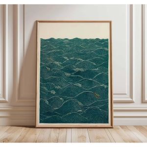 Japanese Tiger Swimming Canvas Print Koi Fish Frog Crane Animal Wall Art Poster for Modern Living Room Asian Style Home Decor
