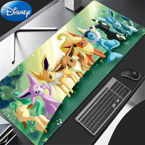 Bandai | 90x40cm Mouse Pad Pokemon Anime Cute Girl Gabinete Gamer Computer Desk Mat Keyboard Pad PC Gaming Accessories Lock Edge Mousepad