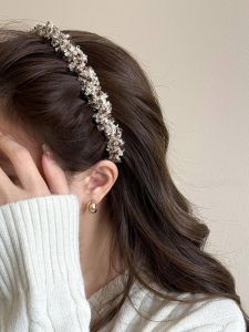 Fashionable Wave Hairband Women's New 2025 High Cranium Woolen Bandeau Elegant Stylish Hair Accessories Small Fragrance Style