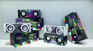 Newmsnr | TWS V8 Transparent Mecha Powerful Speaker RGB Light Bluetooth Wireless Surround Bass Subwoofer Music Mini Home Party Loudspeaker