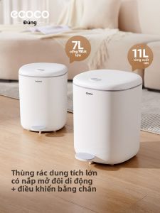 ecoco | Living Room Bathroom Toilet Covered Dustbin Modern Minimalist Pedal