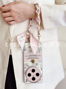 Pink Rose Cheenergy Phone Case for Vivox100Pro Ultra New X100s with Crossbody Hanging Rope Silk Scarf Vivo Bracelet Handheld Full Cover Anti-fall Women Protective Cover