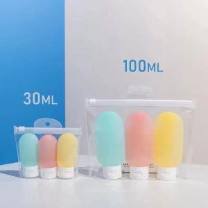 3Pcs 30/60/100ml Portable Refillable Bottle Mini Squeeze Tube Empty Bottle Soft Cream Lotion Container Travel Shampoo
