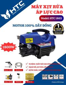 Máy xịt rửa xe gia đình áp lực 100bar 8L/phút motor Đồng công suất 1800W trọng lượng 8.5kg Hiệu HTC1803