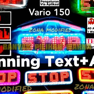 Stoplamp Running Text Berjalan Dan Animasi Plus List - 51 Mode Untuk Motor Vario 125 / Vario 150 / Vario 160 Dan Bisa Juga Universal Untuk Motor Lainnya