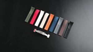 CTS FKM Rubber Strap 18/19/20/21/22/24mm Curved End Fluororubber Quick Release for Cut To Size Watch Band for Tissot/Omega/Seiko