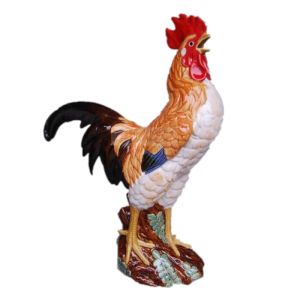 Vientiane Art Garden Ceramic Rooster Decoration for Home and Garden Minimalist Modern Style Blessing Aromatherapy Wood Tone