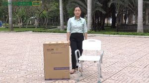 Ghế tắm khung nhôm có tỳ tay tựa lưng SC-98TL - Giúp người già tránh các sự cố trơn trượt mỏi chân ngã trong khi tắm