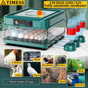 220V/12V DUAL POWER 12/24/36/48/68/130 Green Eggs Fully Automatic Digital Incubator Chicken Poultry Hatcher Temperature Control egg tray Incubator egg incubator Duck Goose Quail Birds Brooder Digital Humidity Temperature Control Hatching machine incubator