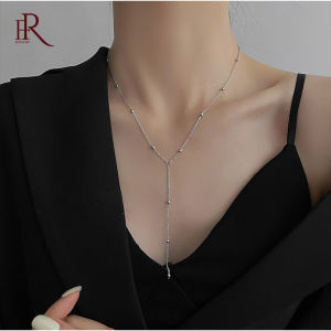 Frascati Minimalist Round Bead Tassel Necklaces For Women Temperament Clavicle Chains Choker Simple Silver Color Jewelry