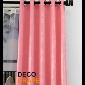 Gordeng Jendela Murah Motif Bunga Tulip Kain Poliester Lembut Model Smokering Tinggi 200 cm