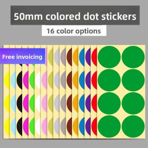 Colorful 50mm round Dot Non-Drying Adhesive Stickers for Bullet Journal Labeling Color Coding Sticky Notes Paper Classification