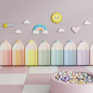 Childrens Room Anti-Collision Soft Wall Stickers Self-Adhesive 3D Tatami Wall Surrounding Face Decoration Baby Anti-Bump Bed Head