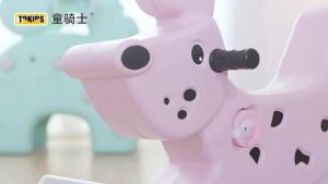 Childrens Cartoon Rocking Horse Toy Baby Large Size Rocking Horse Balance Small Wooden Horse Gift for One-Year-Old Baby Toddler