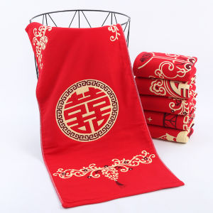 Long Phụng Cặp Đôi Hoạt Hình Vui Vẻ Khăn Tắm Kết Hôn Chữ Hỷ Vợ Chồng Chồng Hồi Trang Cưới Lễ Cưới Khăn Mặt Hộp Quà