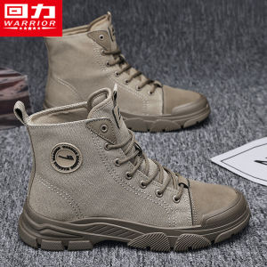 Casual High-Top Martin Boots Mens Winter Outdoor Cycling Camping Canvas Lightweight Workwear Shoes Fashionable Sporty Style