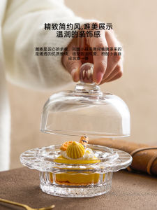 Premium Glass Silver Ear Soup Bowl with Lid Dustproof Dessert Bowl for Home Use Ice Cream Bowl Birds Nest Bowl Nordic Style