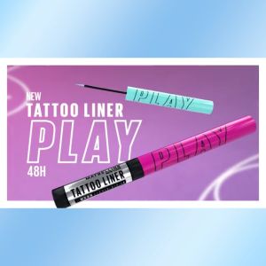 MAYBELLINE OFFICIAL Tattoo Liner Play 48H Liquid Color Eyeliner 4 Warna Waterproof Makeup Tahan Lama Eyeliner Putih High Impact Gampang Pigmented Black