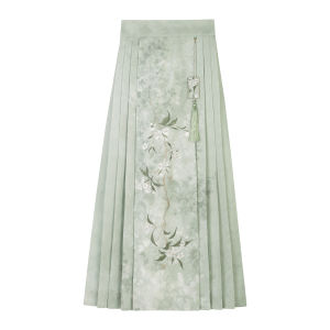 Original New Chinese Style Renovated Hanfu Skirt Shirt Set National Style Girls Half-length Traditional Costume Ensemble