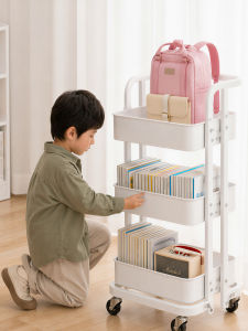 evesigar | Moveable Foldable Multi-layer Bookshelf With Wheels For Children