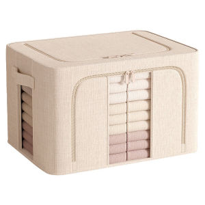 Foldable TianShan Cotton Linen Storage Box Home Wardrobe Clothes Organizer Box for Bedroom Car Study Dormitory Pure Color