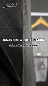 Celana Bahan Pria Panjang Formal Abu Muda Kerja Kantor Garren Dasar Kain Slim fit 27-38