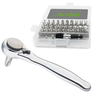 28/32 in 1 Mini Ratchet Wrench Set with Right Angle Offset 1/4" 72 Tooth Screwdriver Handle Magnetic Torx Bit for Tight Spaces