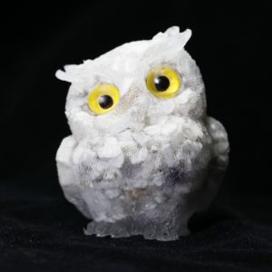 Crystal Owl Decoration Rock Fragment Drop Glue Animal Handcraft Decorative Gift Memorial Simple Style Home Decor Accessories