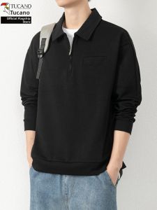 TUCANO | Stylish Casual American Style Half-Zip Long Sleeve Sweatshirt