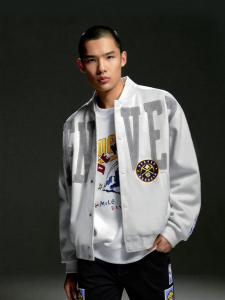 Jack Jones | NBA Collaboration Nuggets Team Embroidered Baseball Collar Loose Jacket