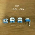 [10 Pcs] Trimpot Trimmer 104 100k Ohm variabel resistor Vertical Resistor (VR) Variabel Vertikal Resistor Vertical VR 100k ohm. 