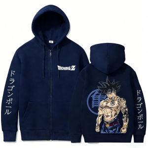 Bandai | Y2K Streetwear Dragon Ball Z Goku Anime Zip Up Hoodie Jacket Men Women Long Sleeve Casual Pullover 2026 Spring New Clothes
