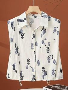 NUANKONG | Printed Sleeveless Summer Shirt