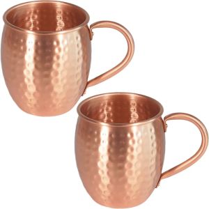 TJ | 500ml 100% Copper Cups Pure Solid Moscow Mule PURE Copper Mugs-Shaped 17oz Cocktail Cups Beer Milk Mug Drinkware