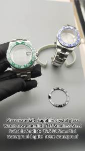 40MM Diver watch case Sapphire Crystal For NH35 NH36 NH34 Miyota8215 Eta2824 Movt Yacht GMT SUB watch accessories Slide Buckle