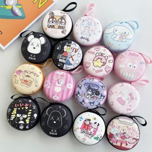 Huife Mini Cartoon Coin Purse Portable Earphone Data Cable Storage Bag Case Gadget Pouch for Key Coin Organizer 9.5*9.5CM
