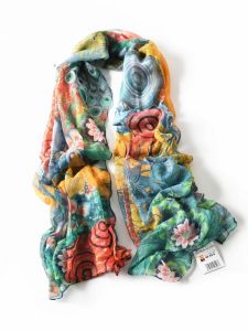 Khăn Choàng Lụa Voan Mới Cho Nữ Mùa Hè Đi Biển Chống Nắng Hình Hoa Họa Tiết Trung Quốc Phong Cách Rộng Rãi Đa Năng